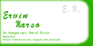 ervin marso business card